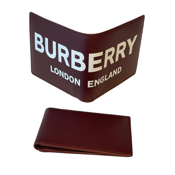 Burberry Ronan Oxblood Leather Logo Bifold Wallet with removable ID wallet - Picture 12 of 15